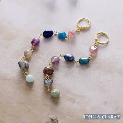 7 Chakra Harmony Gemstone Drop Earrings