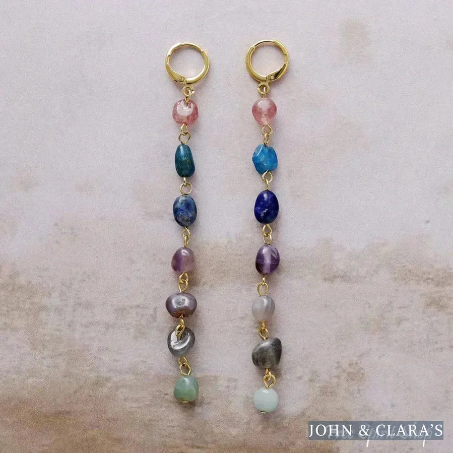7 Chakra Harmony Gemstone Drop Earrings