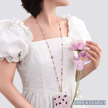 4-in-1 Natural Rose Quartz & Rhodonite Beaded Chain