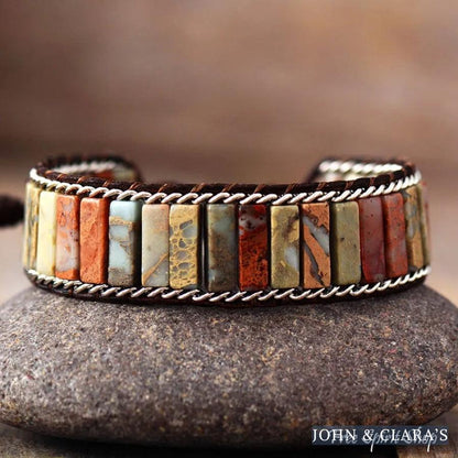 Natural King Jasper Chain Bead Bracelet