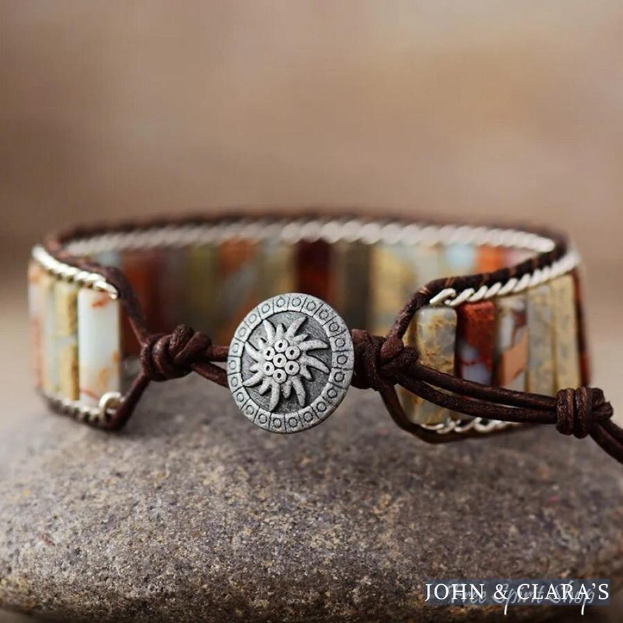 Natural King Jasper Chain Bead Bracelet