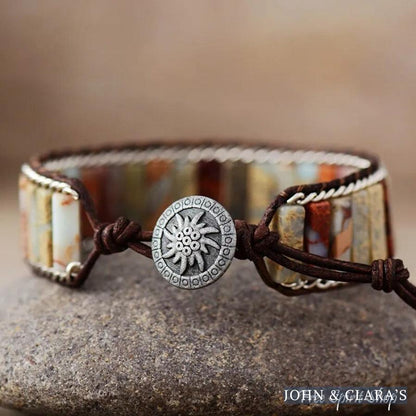 Natural King Jasper Chain Bead Bracelet