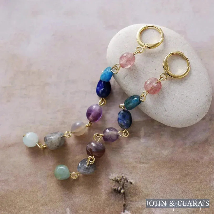 7 Chakra Harmony Gemstone Drop Earrings