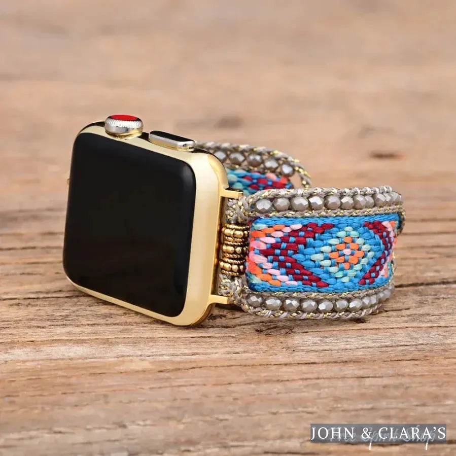 Boho Breeze Beaded Woven Nylon Apple Watch Band