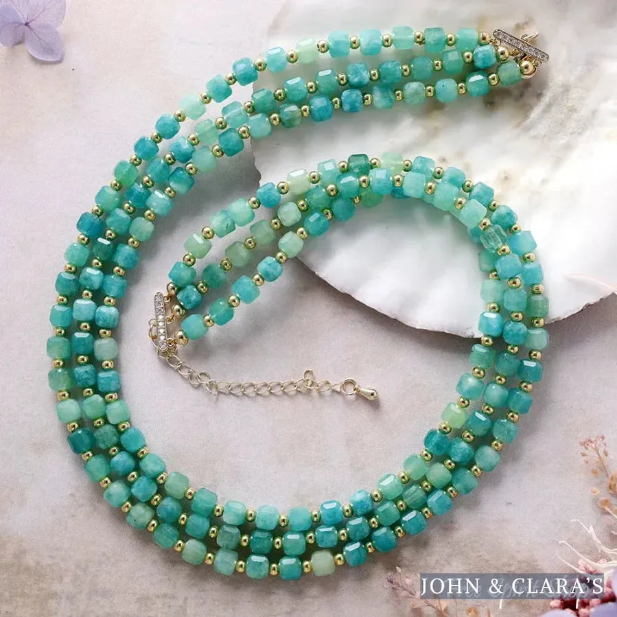 Turquoise Jade Beaded Multi-Strand Necklace