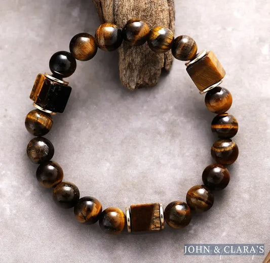 Bold Tiger’s Eye Beaded Bracelet – Strength & Confidence