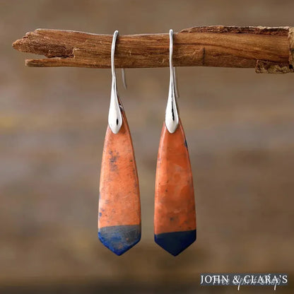 Terracotta & Blue Jasper Dangle Earrings