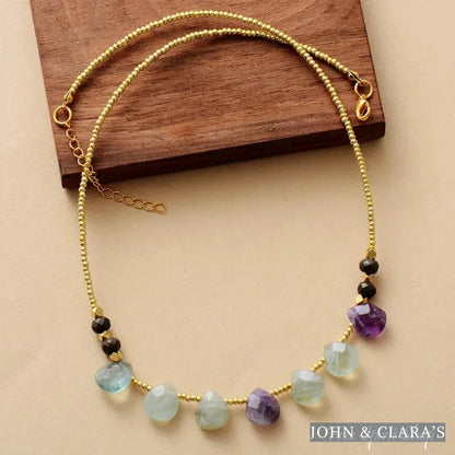 Natural Fluorite Drop Bead Necklace