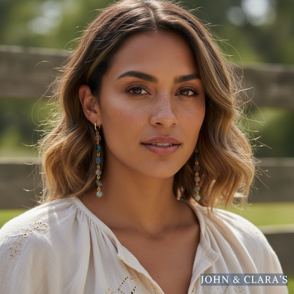 7 Chakra Harmony Gemstone Drop Earrings