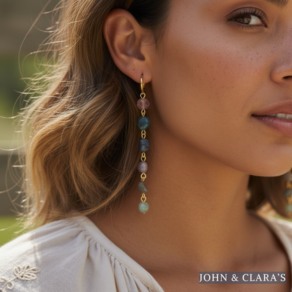 7 Chakra Harmony Gemstone Drop Earrings