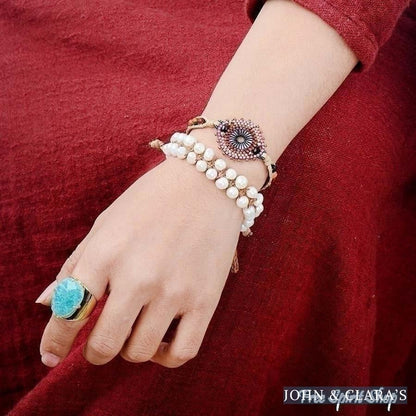 Big Amazonite Stone Ring