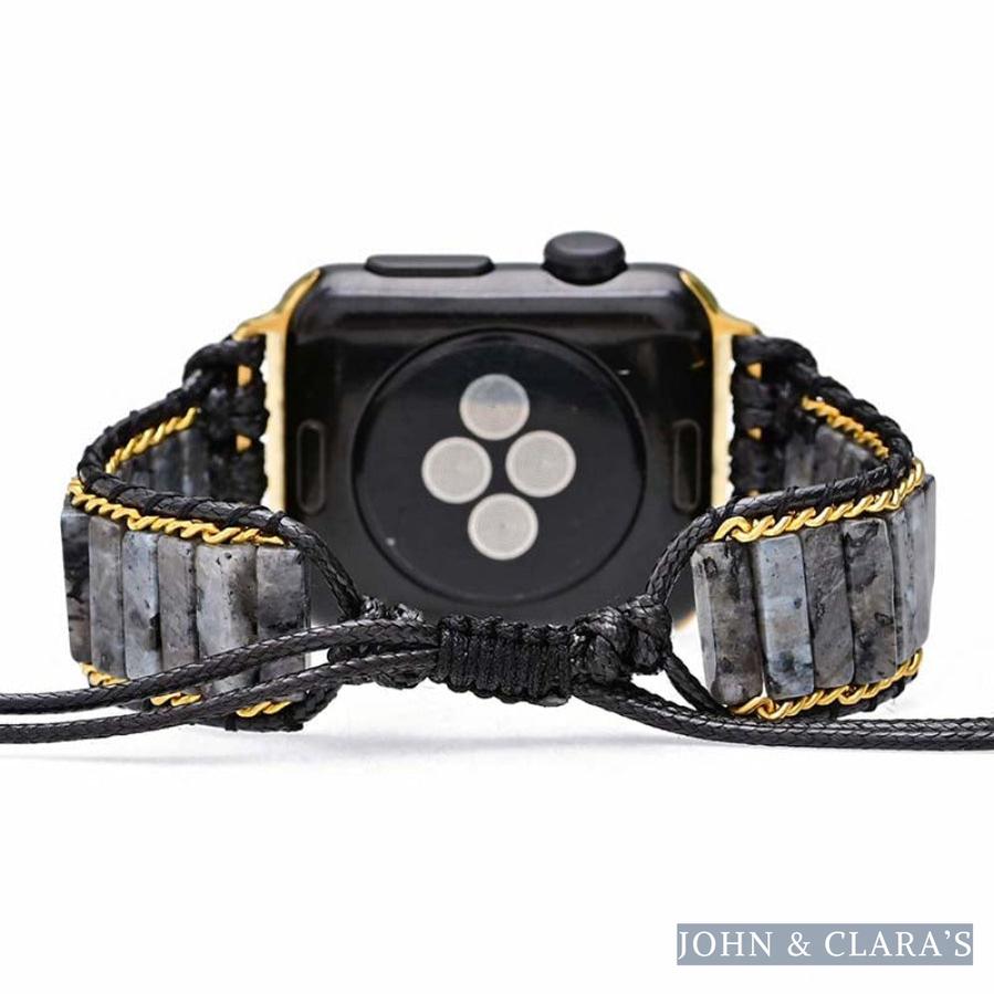 Black Labradorite Tube Apple Watch Band