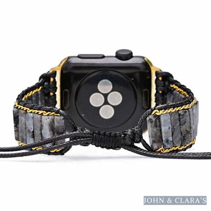Black Labradorite Tube Apple Watch Band