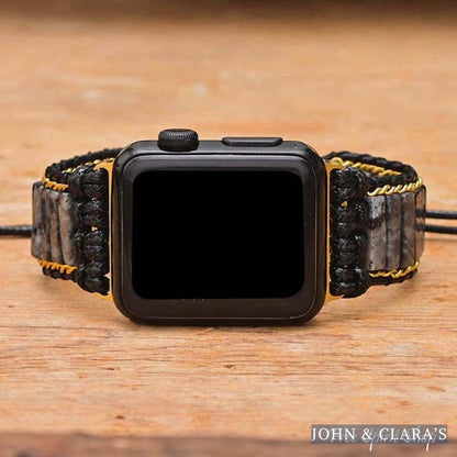 Black Labradorite Tube Apple Watch Band