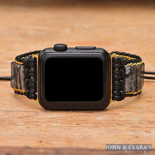 Black Labradorite Tube Apple Watch Band