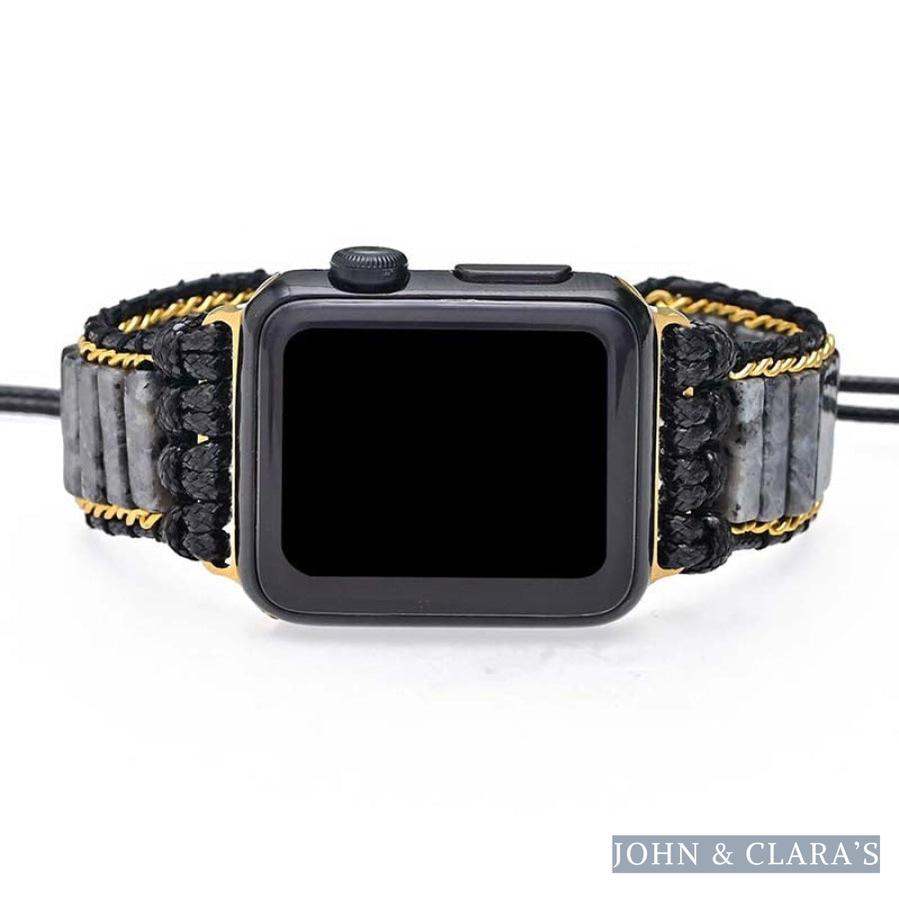 Black Labradorite Tube Apple Watch Band