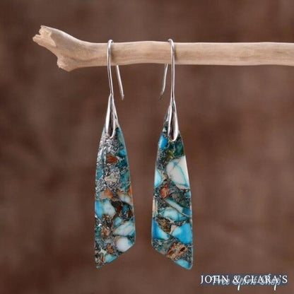Blue Imperial Stone Drop Earrings
