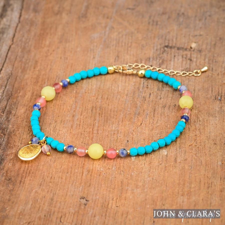 Bohemian Turquoise Beaded Anklet