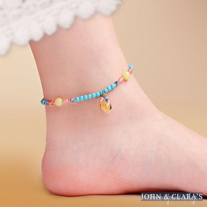 Bohemian Turquoise Beaded Anklet
