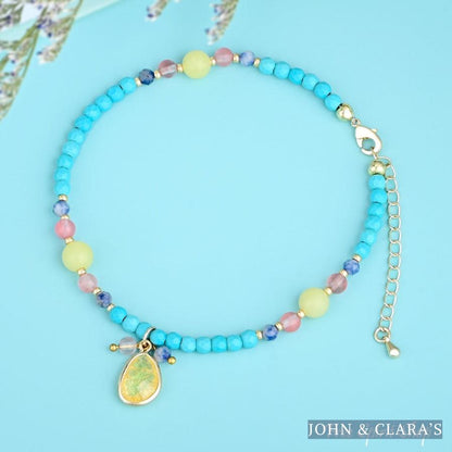 Bohemian Turquoise Beaded Anklet