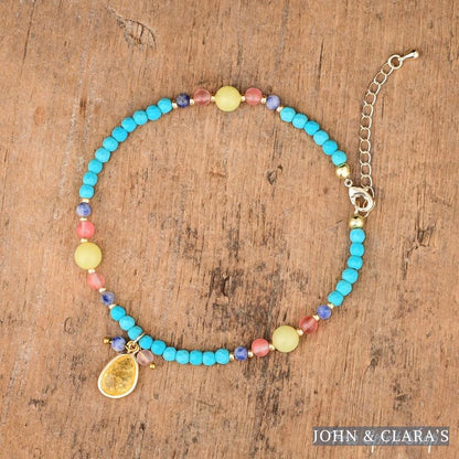 Bohemian Turquoise Beaded Anklet
