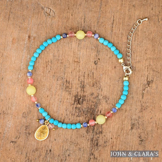 Bohemian Turquoise Beaded Anklet