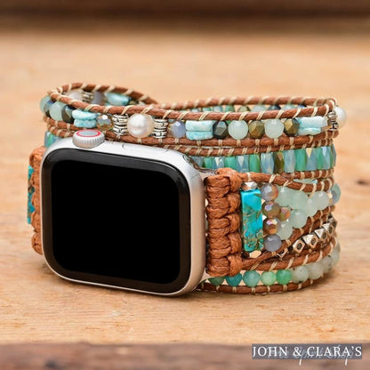 Calming Amazonite & Mixed Beads Apple Watch Band