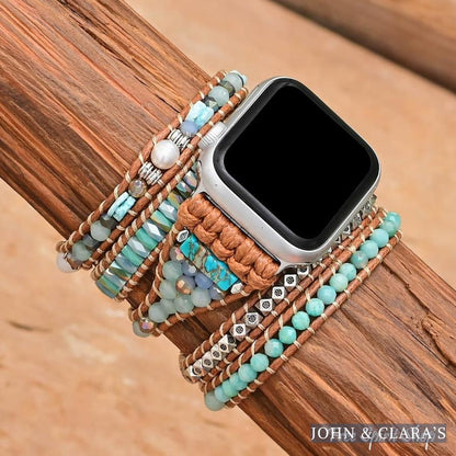 Calming Amazonite & Mixed Beads Apple Watch Band