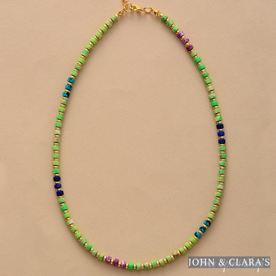 Colorful Jasper Beaded Choker Necklace