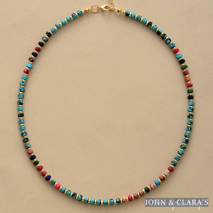 Colorful Jasper Beaded Choker Necklace