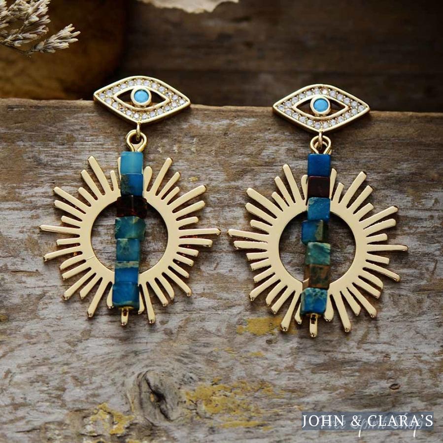Good Luck Evil Eye & Sunshine Earrings