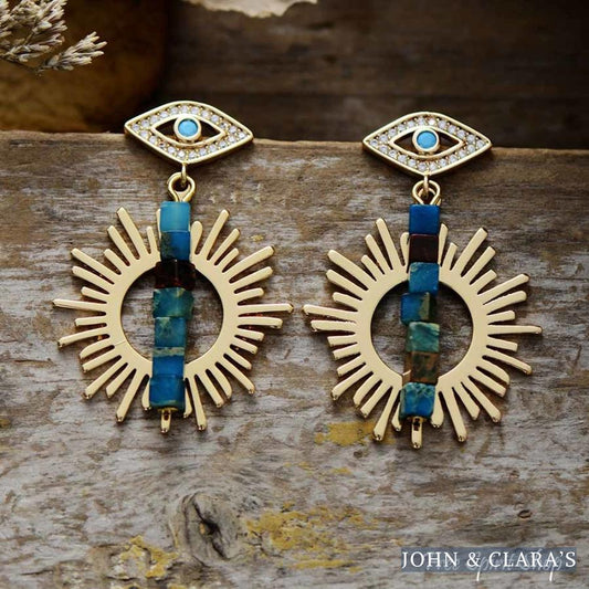 Good Luck Evil Eye & Sunshine Earrings