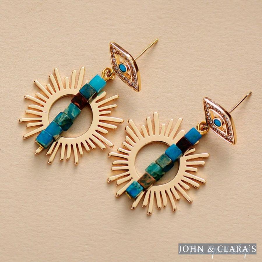 Good Luck Evil Eye & Sunshine Earrings