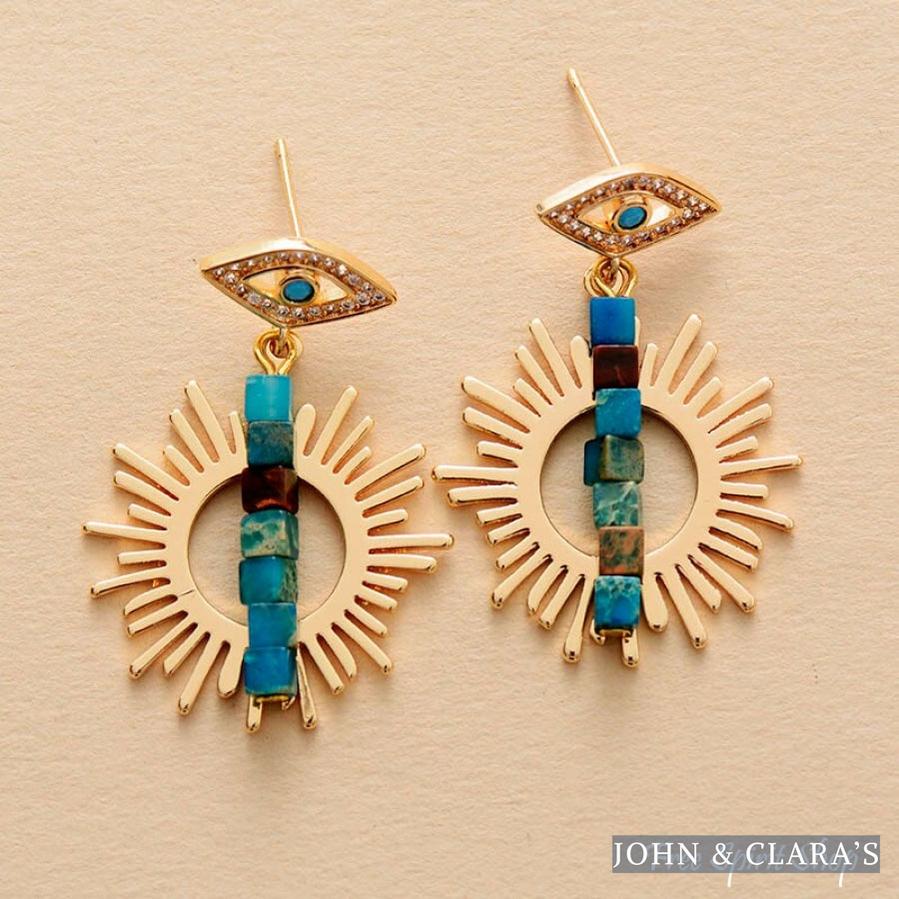 Good Luck Evil Eye & Sunshine Earrings