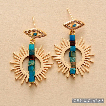 Good Luck Evil Eye & Sunshine Earrings