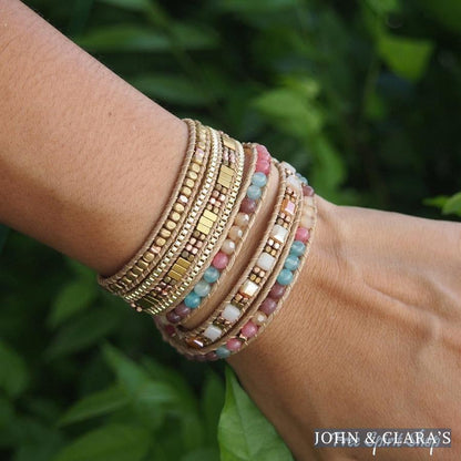 Handmade Jade & Bead Wrap Bracelet