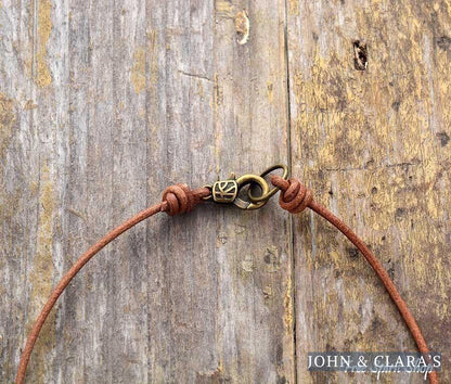 Handmade Leather & Turquoise Bead Choker Necklace