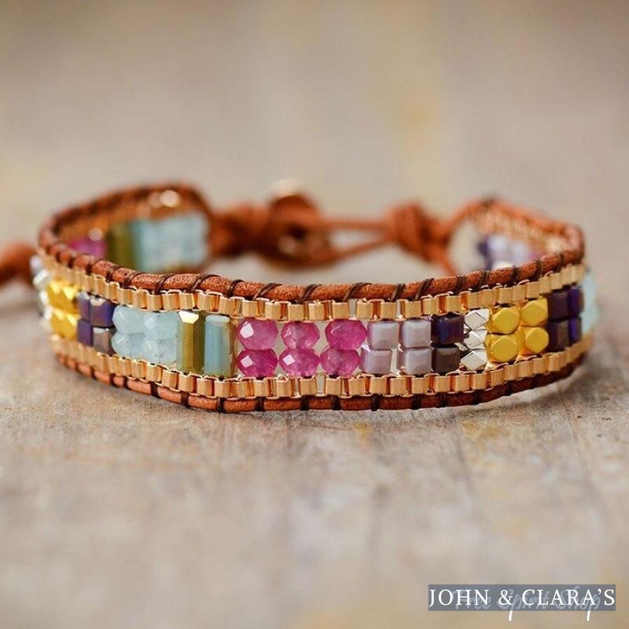 Handmade Multi-color Beaded Wrap Bracelet