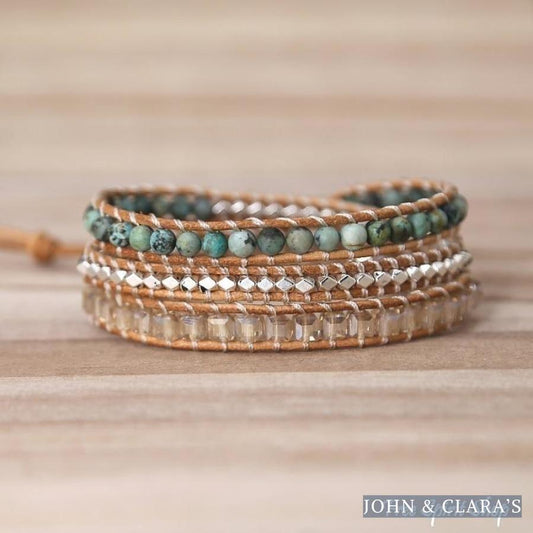 Handmade Natural African Turquoise Beads Wrap Bracelet