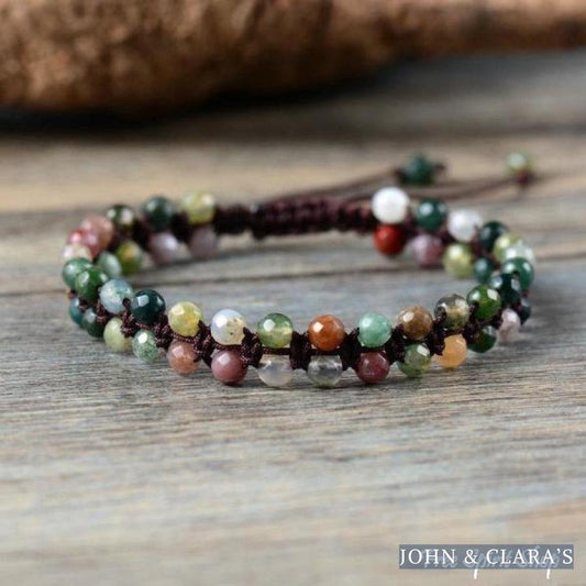 Handmade Natural Indian Agate Braided Bracelet