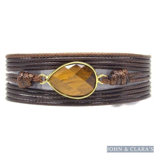 Handmade Natural Tiger Eye Gemstone Wrap Bracelet