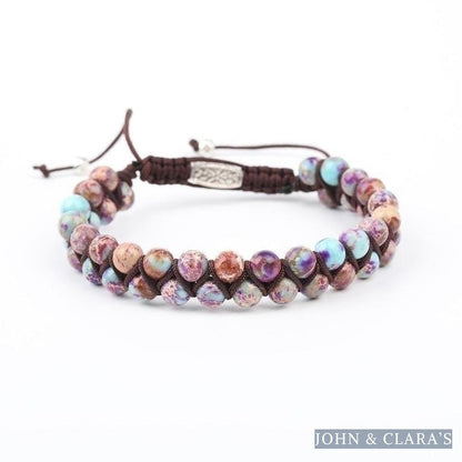 Handmade Purple Jasper Braided Adjustable Bracelet