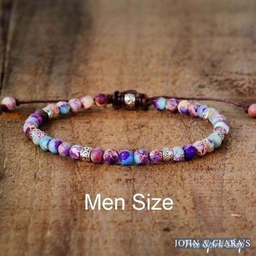 Handmade Blue Jasper Stone Adjustable Bracelet