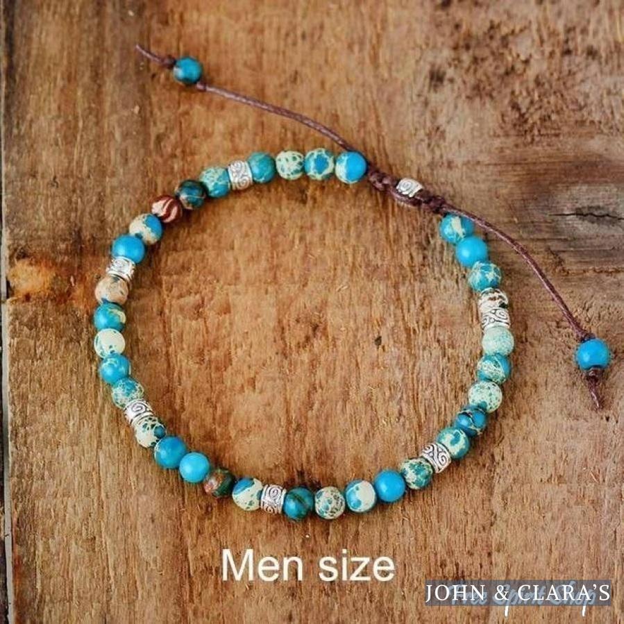 Handmade Turquoise Jasper Stone Adjustable Bracelet