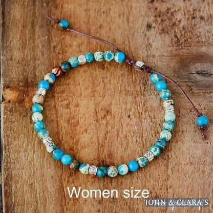 Handmade Turquoise Jasper Stone Adjustable Bracelet