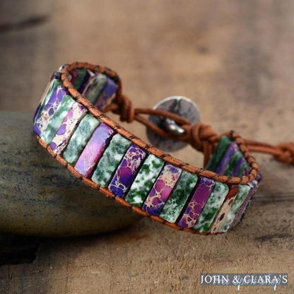 Handmade Purple Jasper Tube Wrap Bracelet