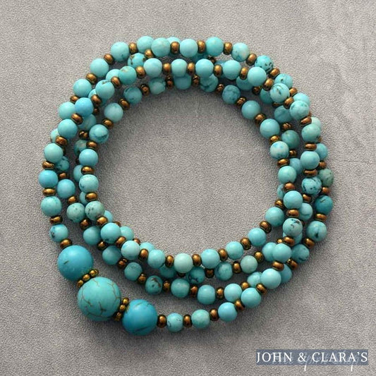 Handmade Turquoise Bead Bracelet / Necklace