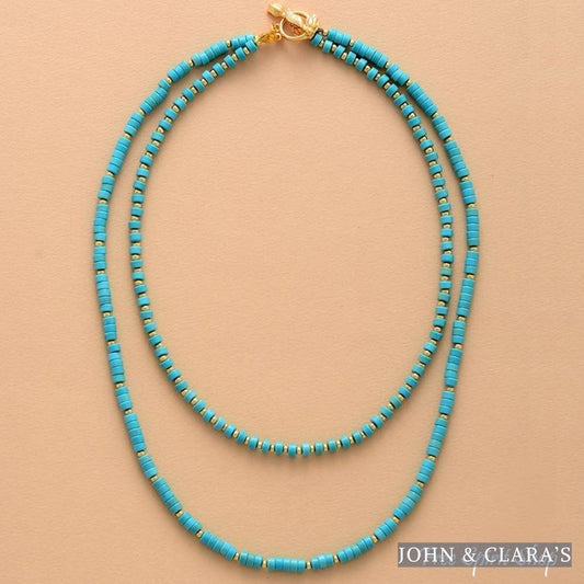 Handmade Turquoise Howlite Two Layer Necklace
