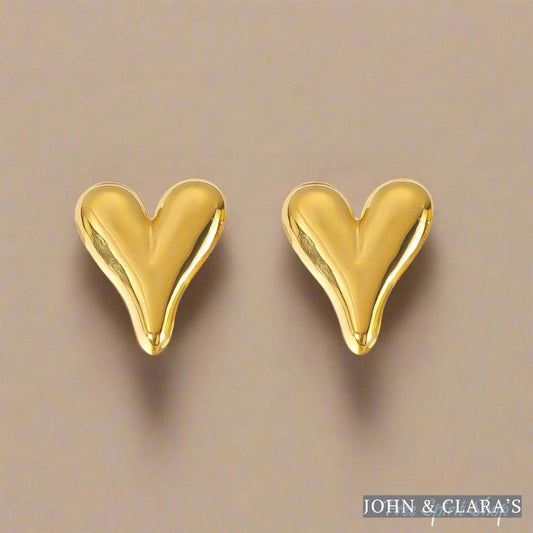 Elegant Heart Stud Earrings
