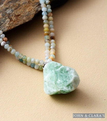 Natural Amazonite Gemstone Two Layer Necklace